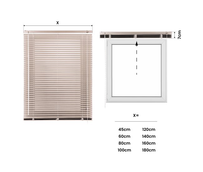 Persianas Venecianas de Aluminio con Cordón 