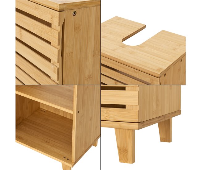 Mueble para debajo del lavabo Iveland con puerta 2 compartimentos Natural