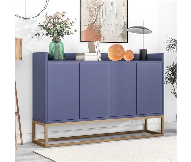 Aparador, 4 puertas, mueble comedor, comedor, sala, cocina 120 Azul