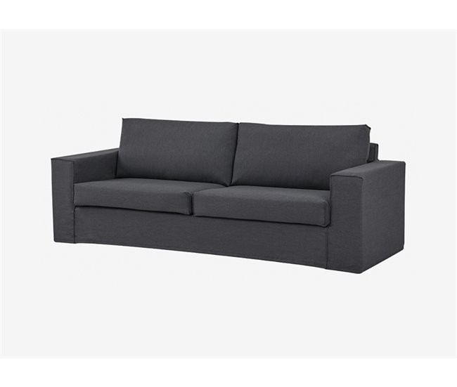 Sofá 3 plazas fijo JUNO desenfundable Gris Oscuro