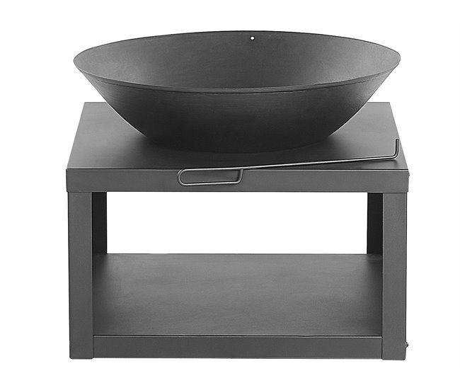 Beliani Fogón de madera TANARA Negro