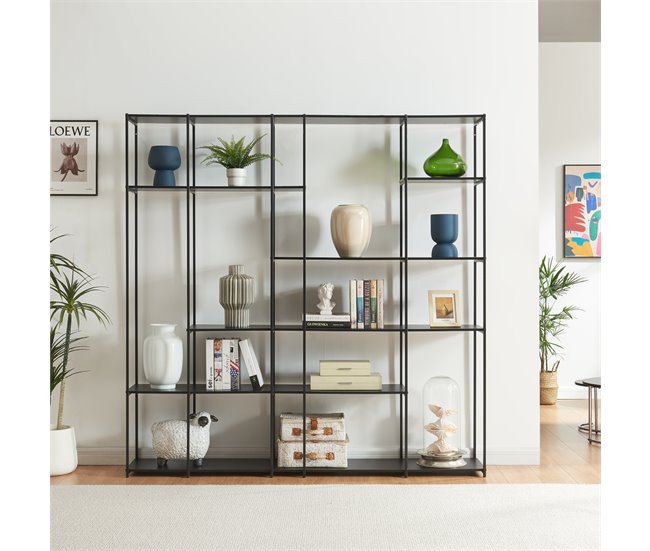 Estantería de pie Rælingen [en.casa] 180 Negro