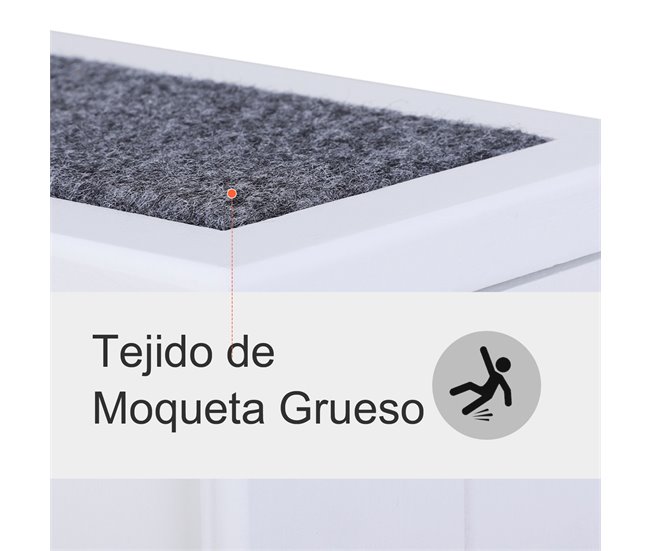 Escaleras para Mascotas Madera de Abeto PawHut Blanco