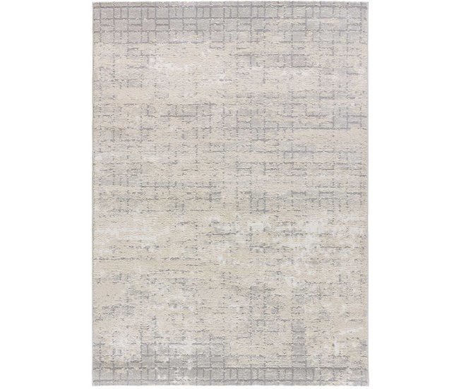 Alfombra geométrica con relieve HL-VINTAGE - ATTICGO 80x150 Crema