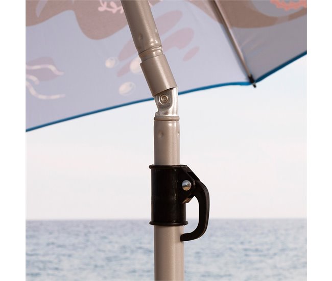 Aktive Sombrilla playa 200 cm inclinable mundo marino Azul