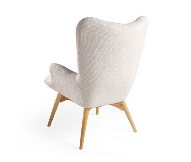 ANGEL CERDA Sillón tapizado tela capitoné Beige