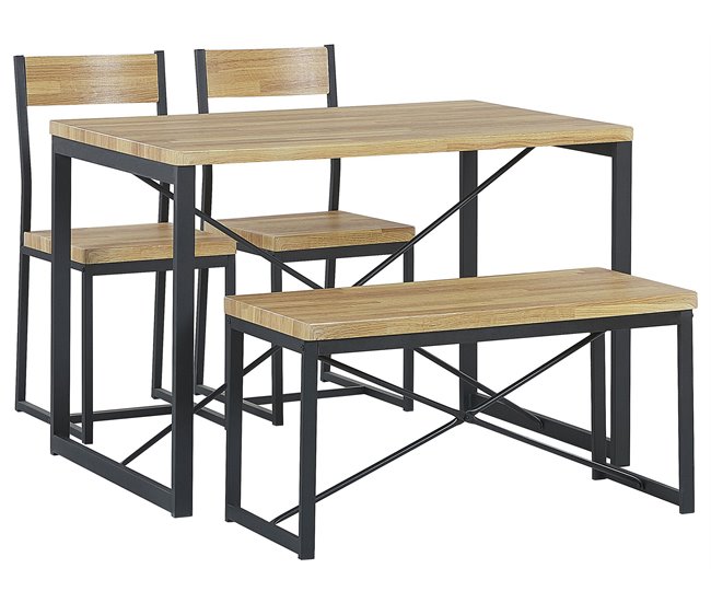 Beliani Conjunto de comedor FLIXTON Marron