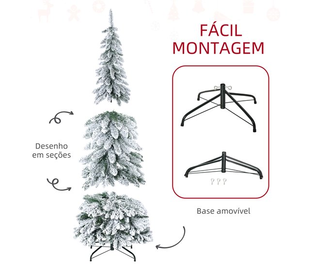 Árbol de Navidad Plástico, Acero HOMCOM, hogar - decoración Verde