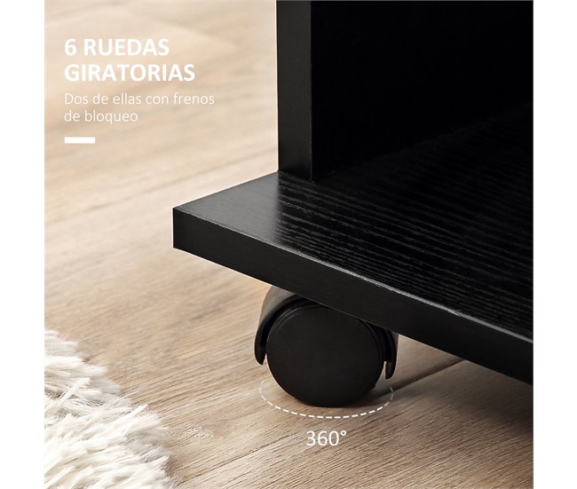 Armario Ropero Tablero de partículas, tubos de aluminio HOMCOM Negro