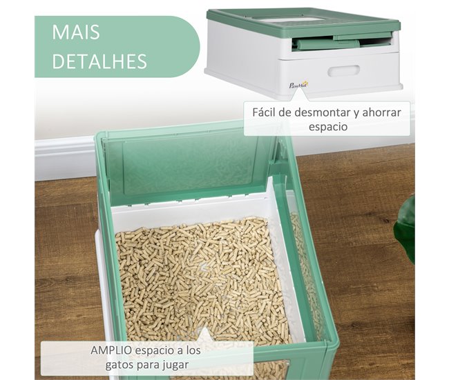 Arenero para Gatos PP PawHut, mascotas - accesorios para gatos Verde