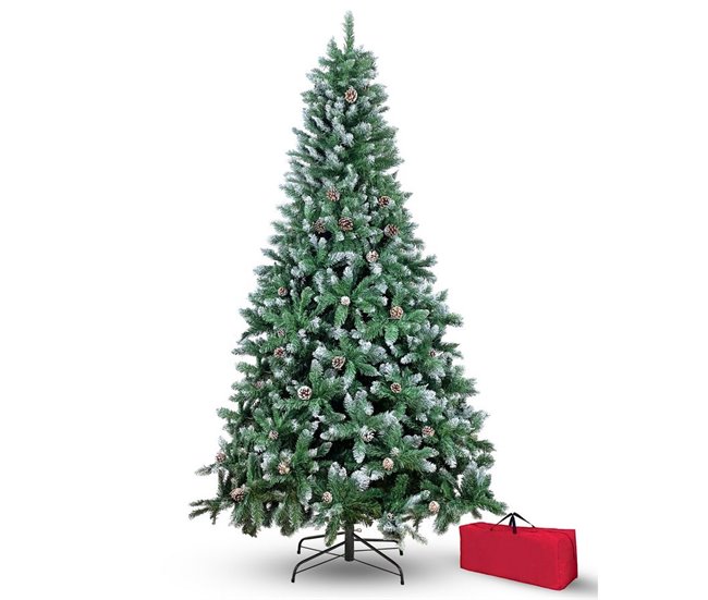 Árbol de Navidad de lujo efecto nieve Verde Oscuro