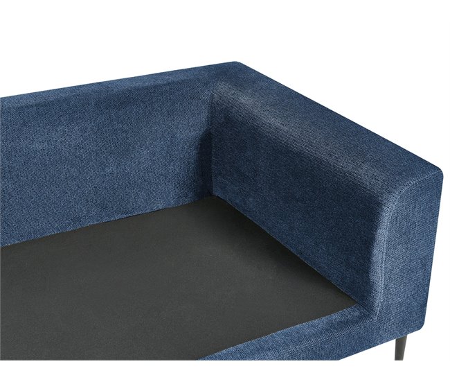 Beliani Sofá esquinero Poliéster FLAM Azul