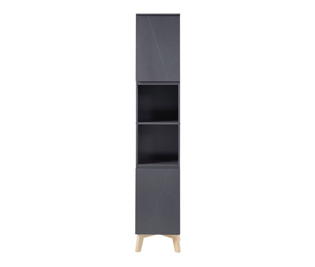 Armario alto Overath con 2 puertas MDF pino Gris