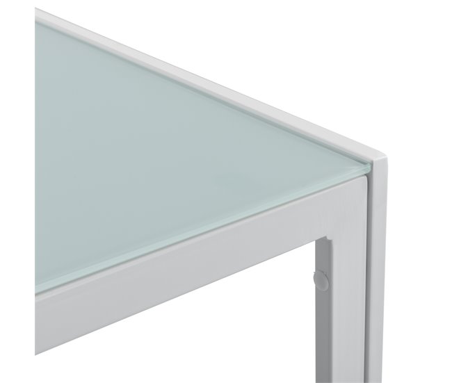 [casa.pro] set de muebles de jardín 2 x sillas sofá mesa Blanco