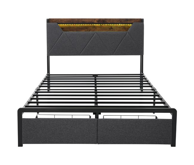 Camas de matrimonio 141x217 Gris