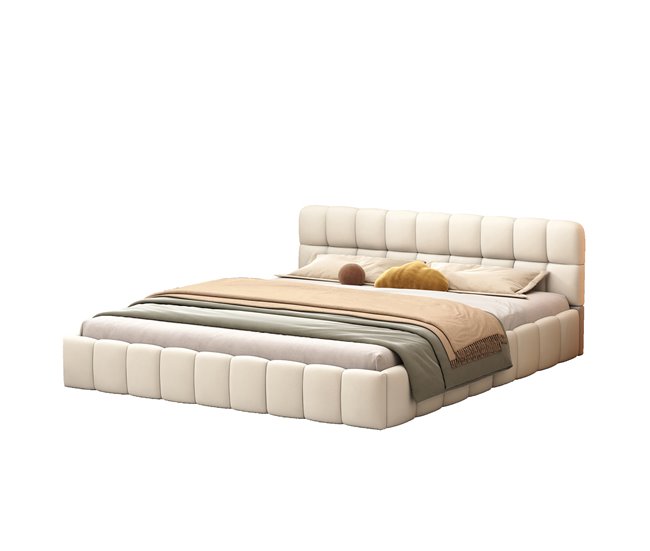 Cama, cama juvenil, cama doble, cama plana 150x213 Beige