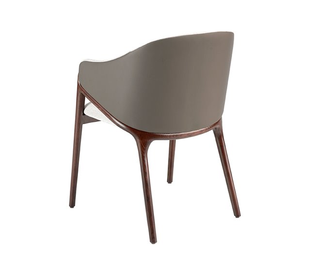 ANGEL CERDA Silla comedor tapizada tela y polipiel Beige