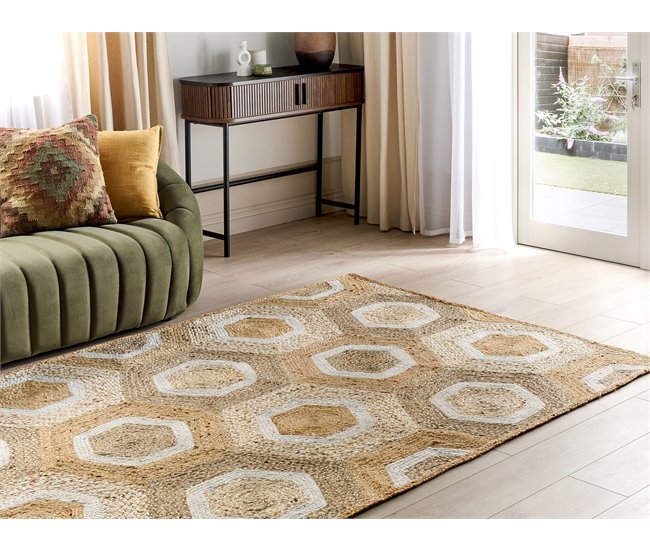 Beliani Alfombra de pelo corto BASOREN 160x230 Beige