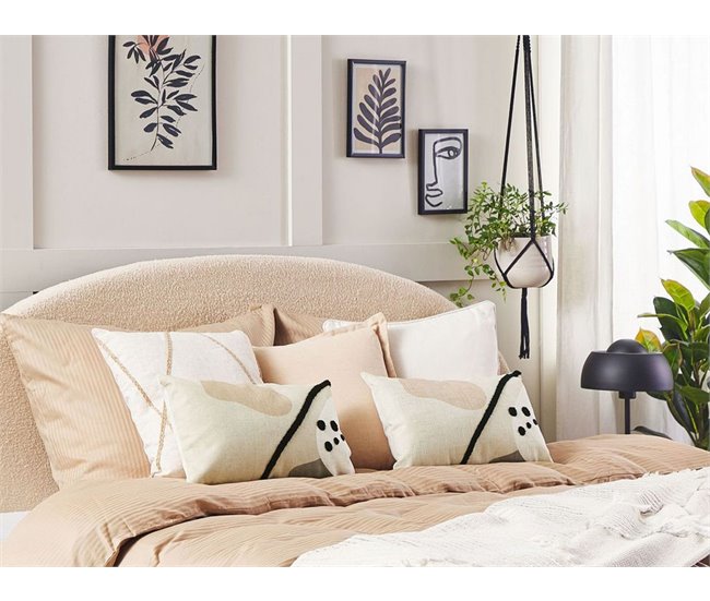 Beliani Cojín decorativo OSTEOSPERMUM Beige