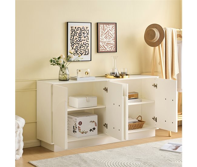 Aparador con 4 puertas Blanco