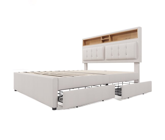 Camas de matrimonio 204x164 Beige