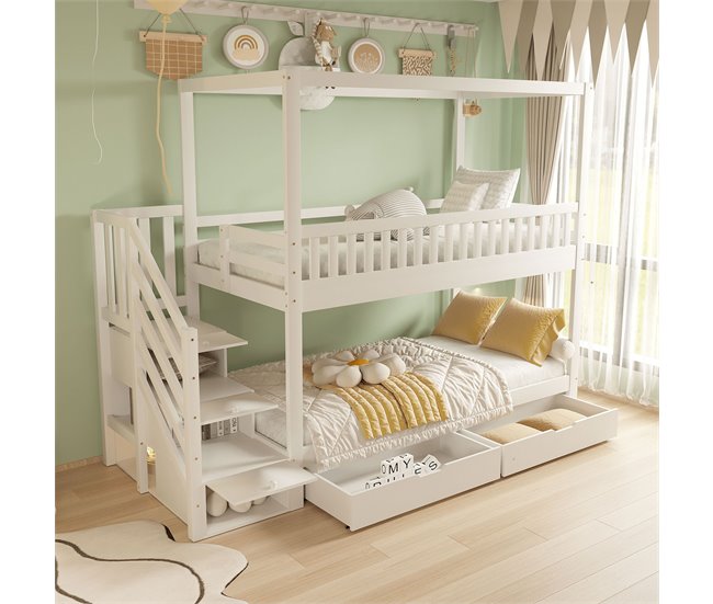 Cama litera 95x255 Blanco