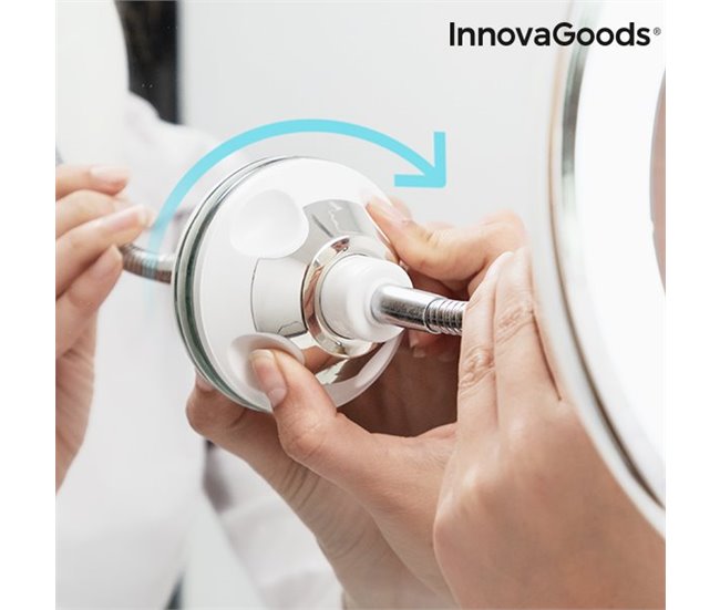 Espejo de Aumento LED con Brazo Flexible y Ventosa Mizoom Blanco