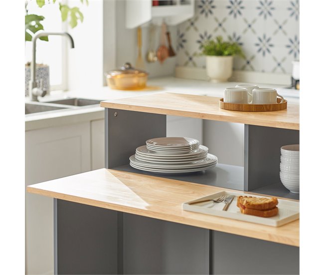 Aparador de Almacenamiento Encimera Extensible FSB36-HG SoBuy Gris Claro