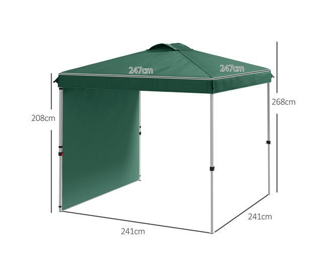 Carpa Plegable Acero, Tela Oxford Verde