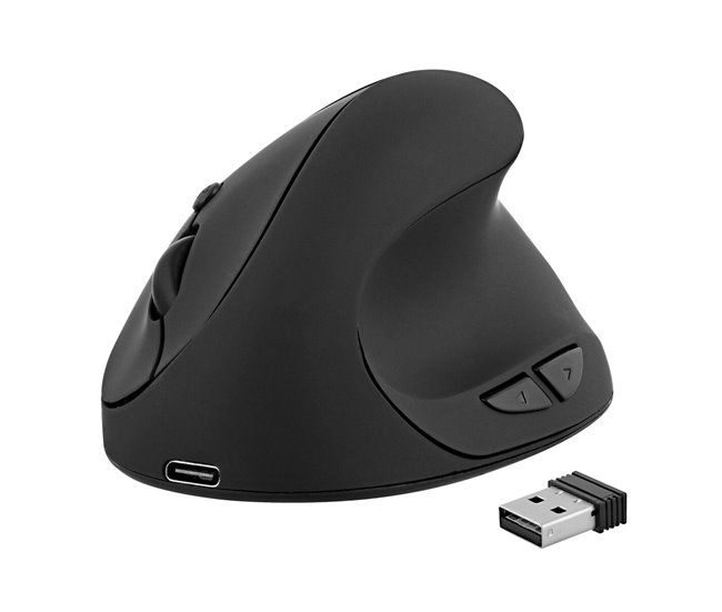 Ratón Ergonómico Óptico Ergo Line Negro