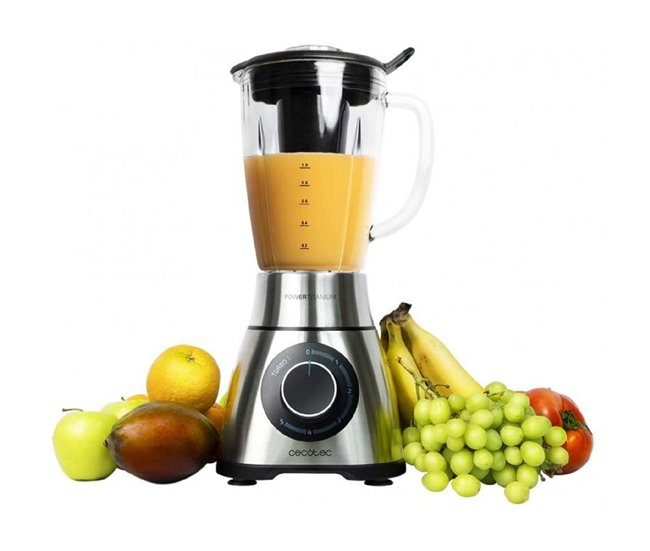 Cecotec Batidora de vaso Power Black Titanium 2000MAX PerfectMix Inox