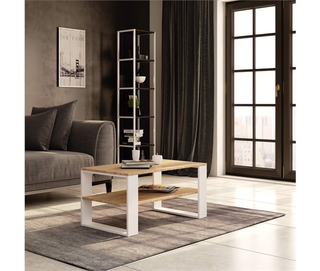 Mesa de centro ALEX 92x53 Blanco/ Madera