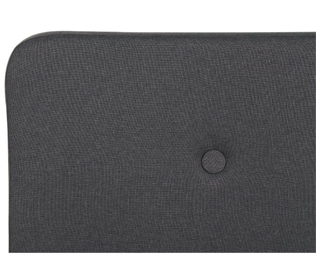 Beliani Cama con somier Poliéster RENNES II Gris Oscuro