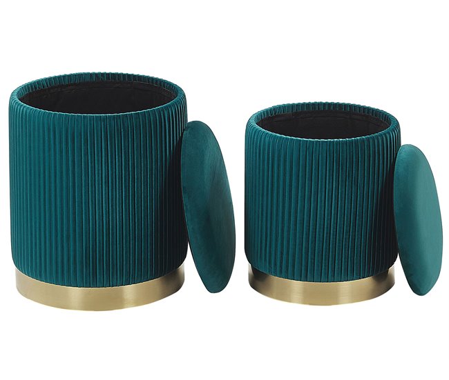 Conjunto de Puf MIRAMAR Beliani Azul/ Verde