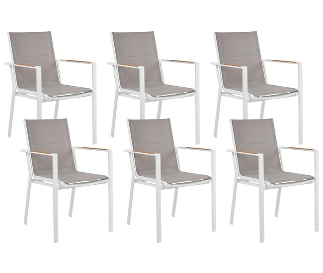 Beliani Conjunto de comedor VALCANETTO/BUSSETO Blanco/ Gris