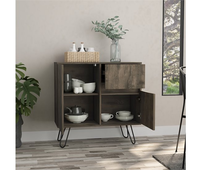 Aparador de salón Z80 Andora, con gabinete Marron