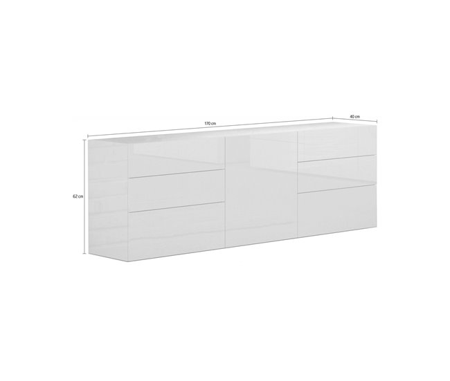 Aparador com efeito madeira 170 Blanco