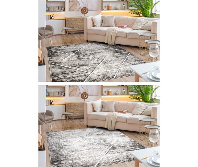 Alfombra MATEO 8031/944 Moderna geométrica Triángulos 140x190 Gris