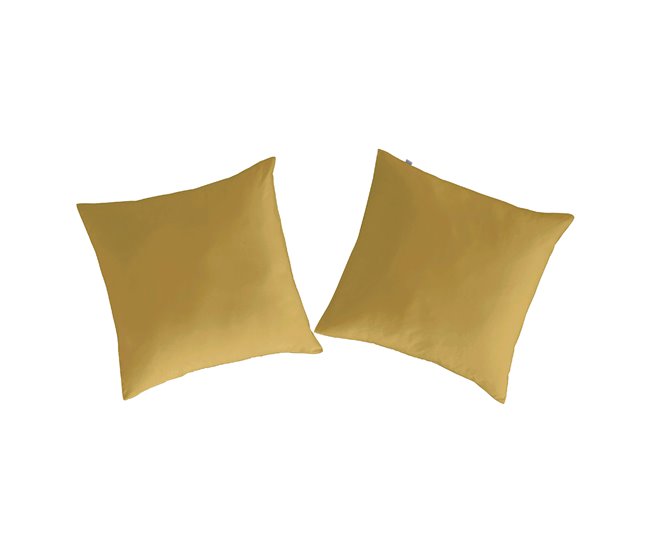 2 Fundas de almohada de algodón CASUAL 80x80 Amarillo