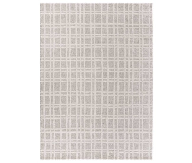Alfombra con diseño geométrico y relieve CALEDONIA - ATTICGO 80x150 Crema