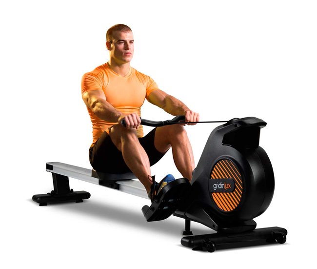 Máquina Remo Trainer IMPULSE Resistencia Magnética Plegable Fitness En Casa. Gridinlux Negro