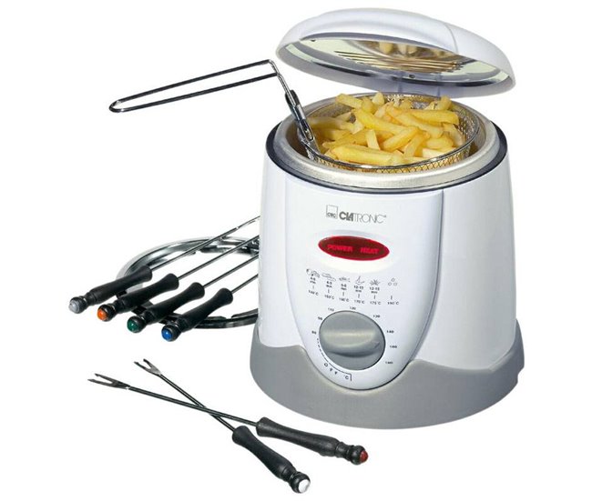 Freidora Fondue Clatronic FRR 2916 Blanco/ Gris