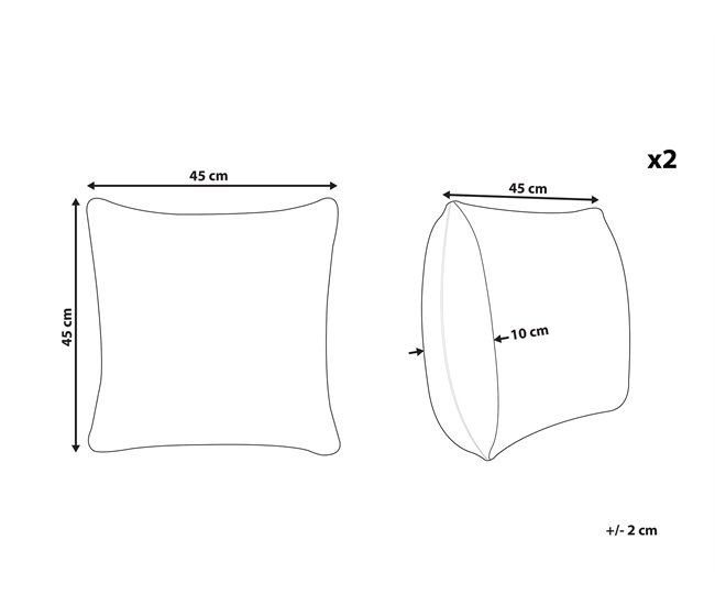 Beliani Cojín decorativo HORDEUM 45x45 Marron