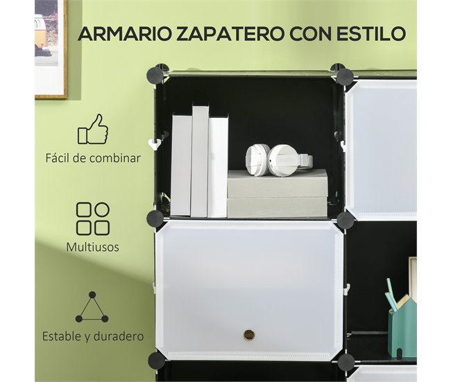 Armario Modular PP, Acero HOMCOM, hogar - muebles de dormitorio 125 Blanco