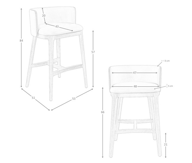 ANGEL CERDA Taburete polipiel marrón Nogal