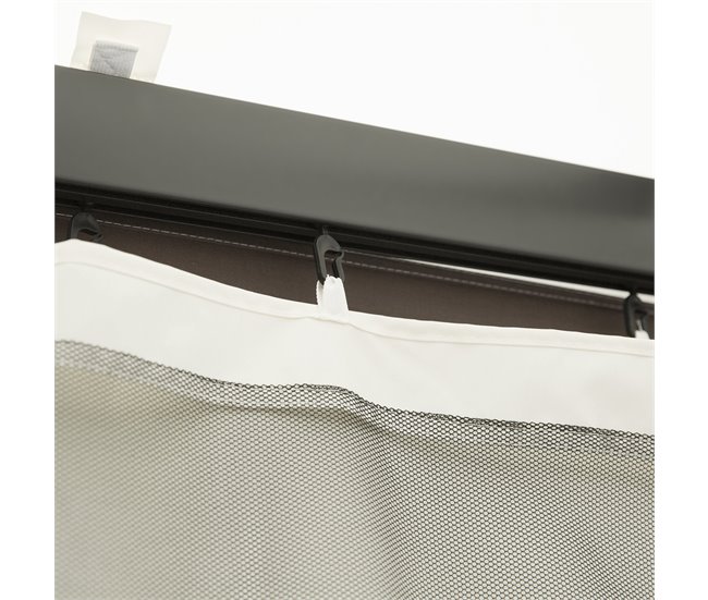 4 Paneles Laterales de Mosquitera para Carpa Poliéster, Nylon 335x0 Negro