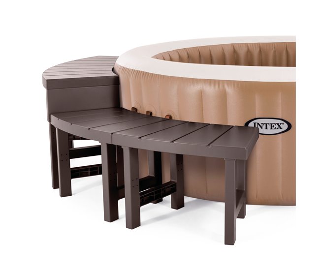 INTEX Pack 2 bancos medianos y 2 grandes para spa circular Marron