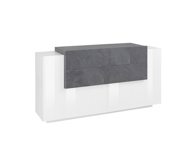 Aparador efecto madera 160 Blanco Brillo