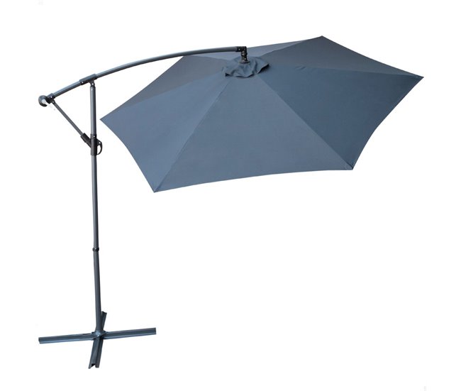 Parasol excéntrico banana 300 cm gris mástil aluminio Aktive Garden Gris