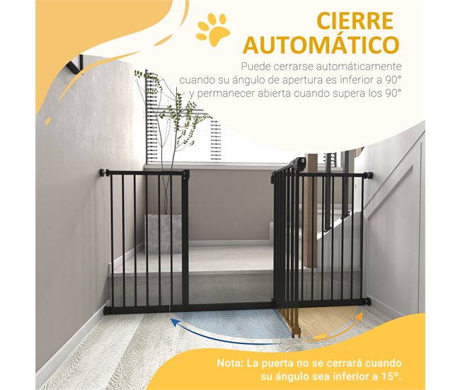 Barrera de Seguridad Metal, Plástico PawHut Negro